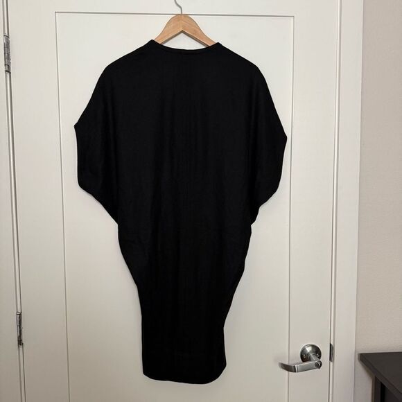 Helmut Lang Sonar Dress Sz XS Petite Black Wool V Neck Minimalist Event Feminine - Picture 5 of 13